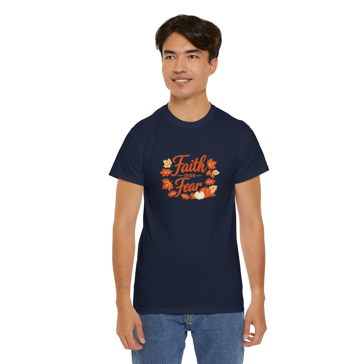 Faith Over Fear Fall Tee — Inspirational Christian Autumn T-Shirt