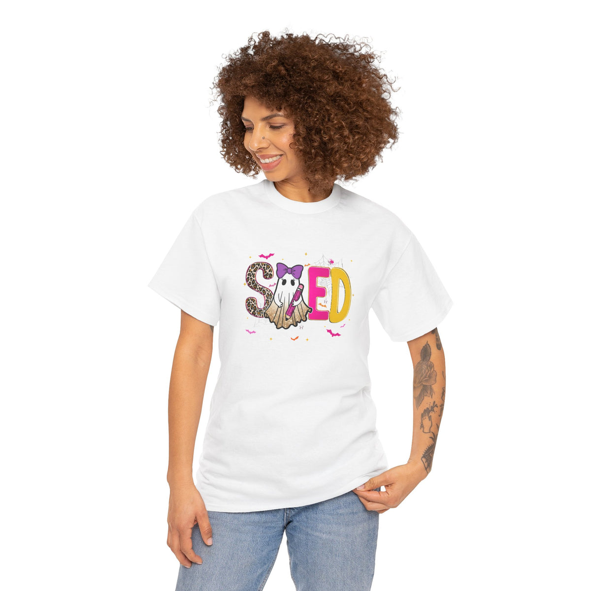Sped Pastel Ghost Tee — Cute Halloween 'SPED' Graphic T-Shirt