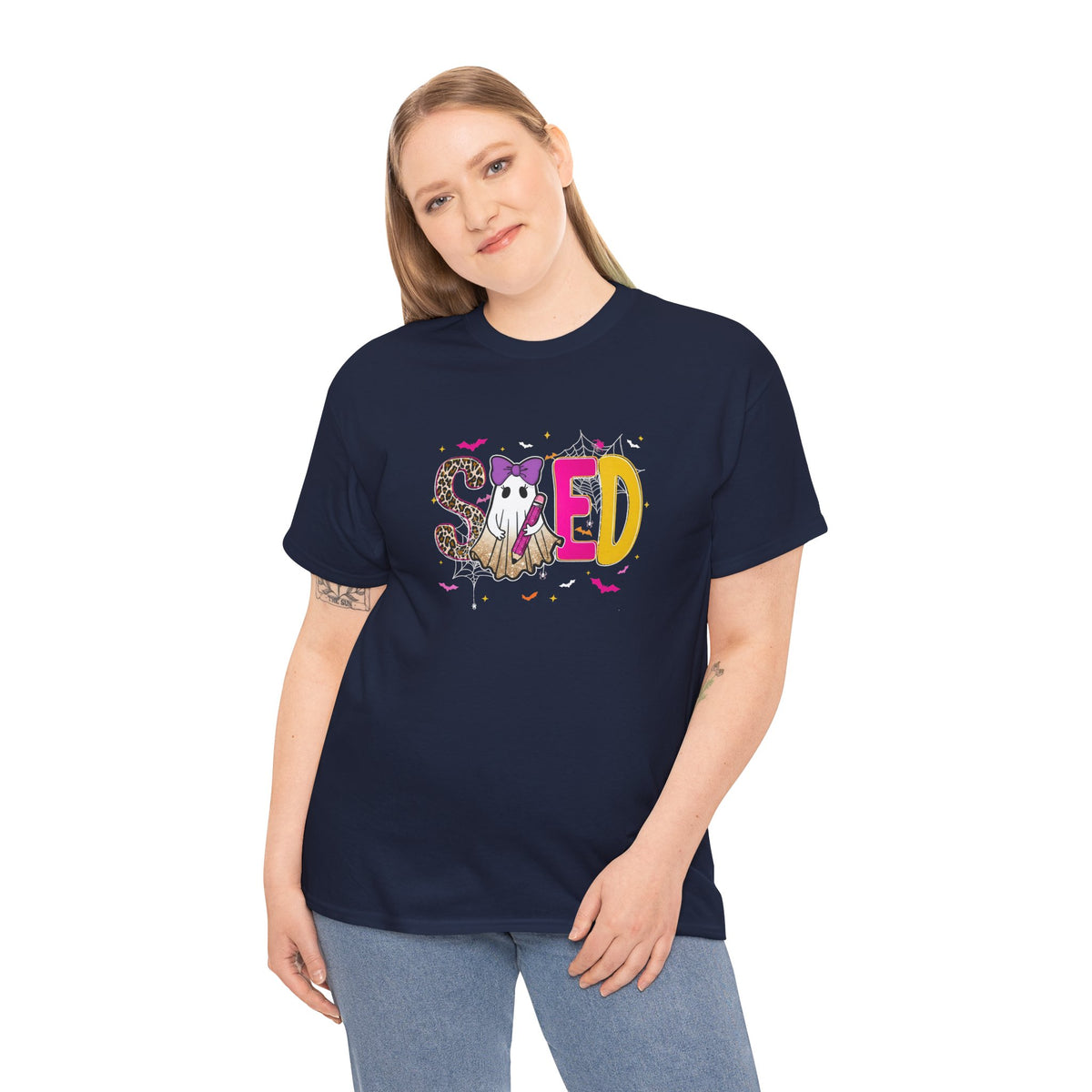 Sped Pastel Ghost Tee — Cute Halloween 'SPED' Graphic T-Shirt