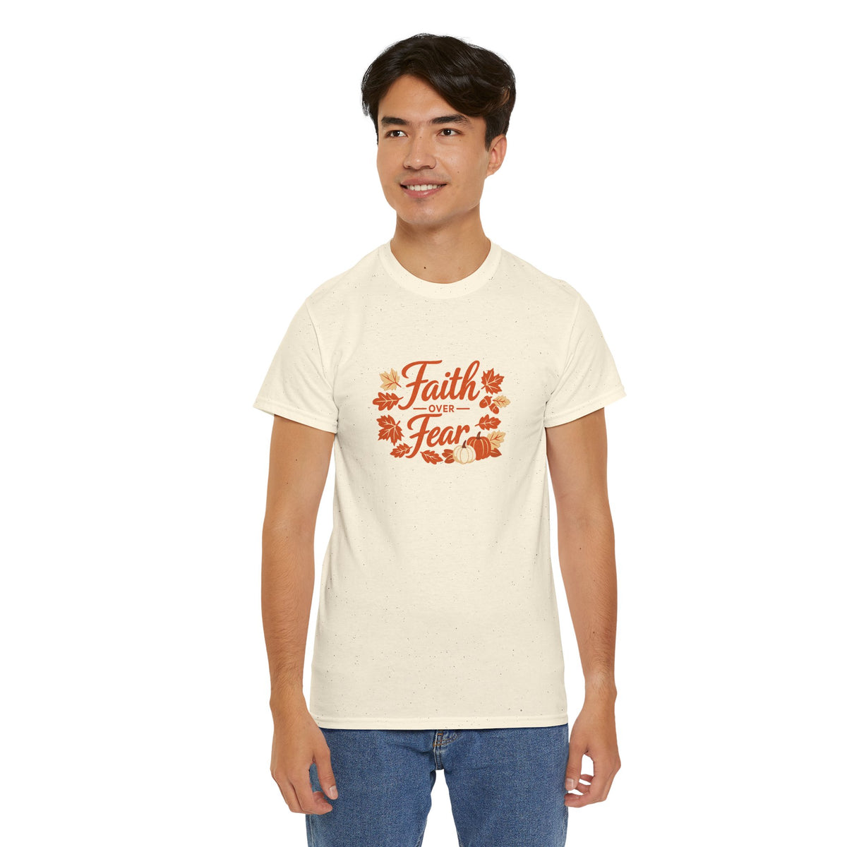 Faith Over Fear Fall Tee — Inspirational Christian Autumn T-Shirt