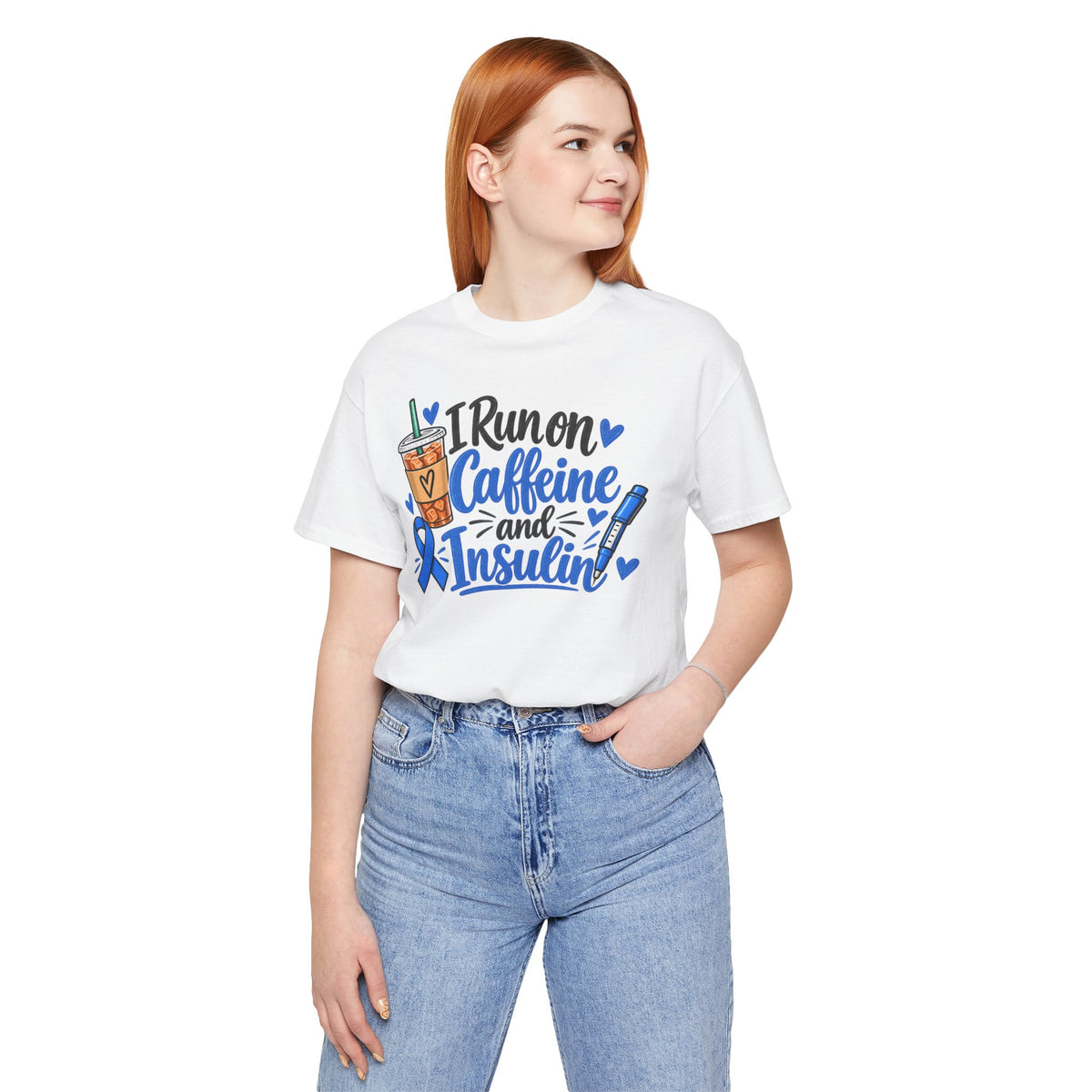I Run on Caffeine and Insulin T-Shirt — Diabetes Awareness Tee