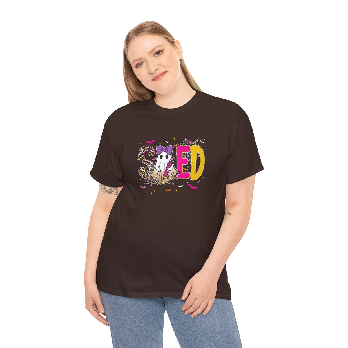 Sped Pastel Ghost Tee — Cute Halloween 'SPED' Graphic T-Shirt