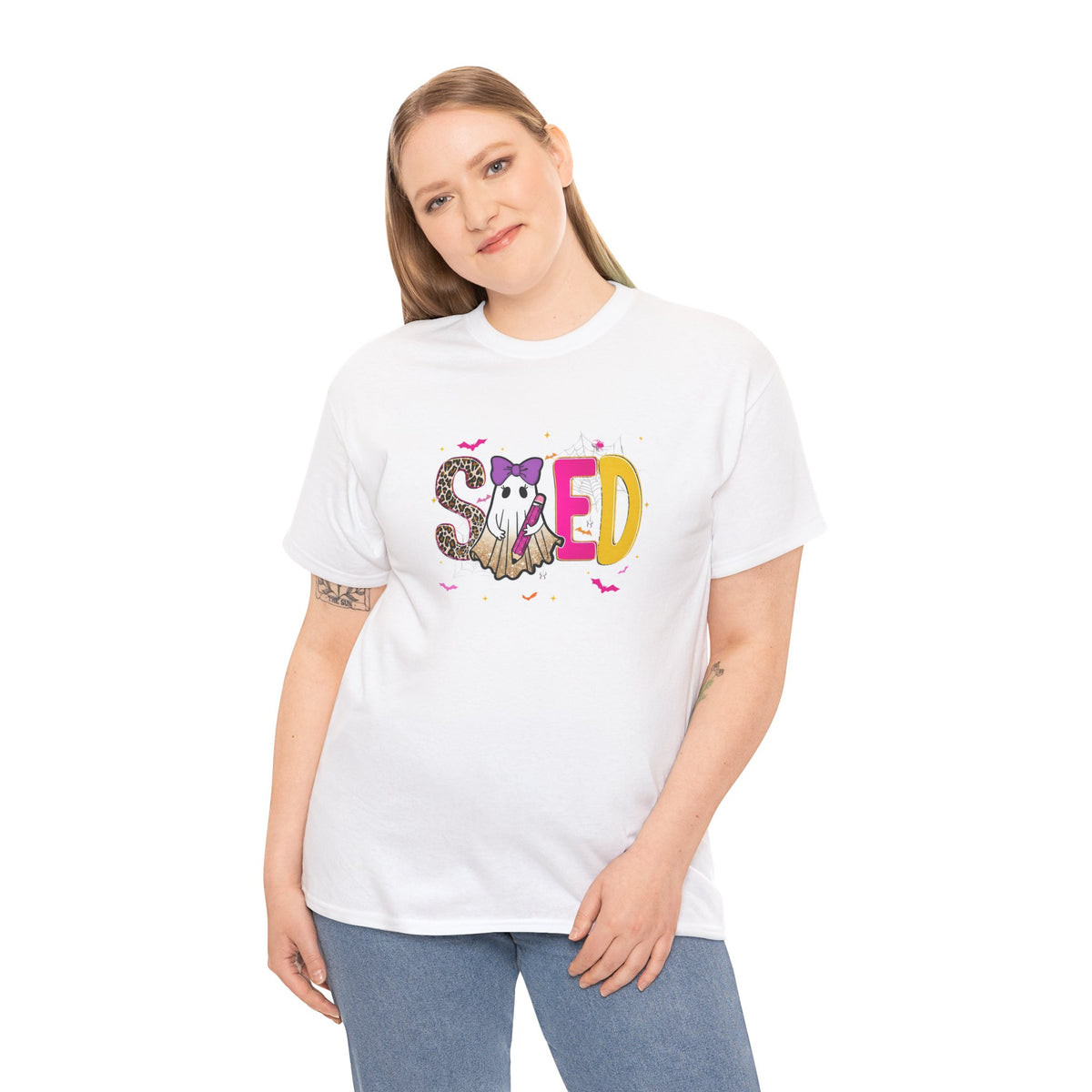 Sped Pastel Ghost Tee — Cute Halloween 'SPED' Graphic T-Shirt