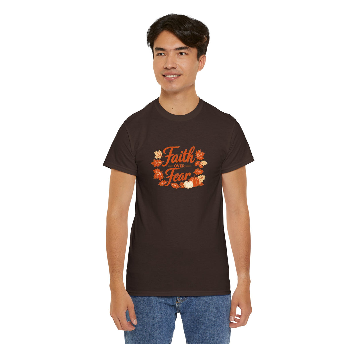 Faith Over Fear Fall Tee — Inspirational Christian Autumn T-Shirt