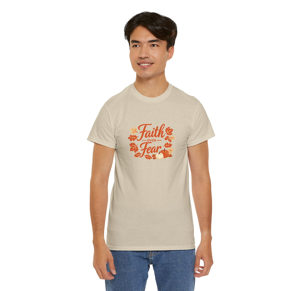 Faith Over Fear Fall Tee — Inspirational Christian Autumn T-Shirt