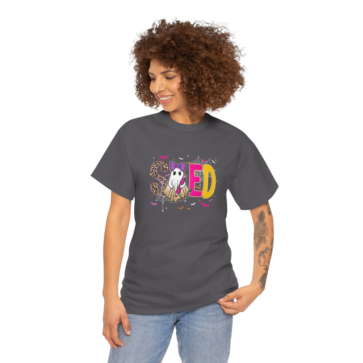 Sped Pastel Ghost Tee — Cute Halloween 'SPED' Graphic T-Shirt