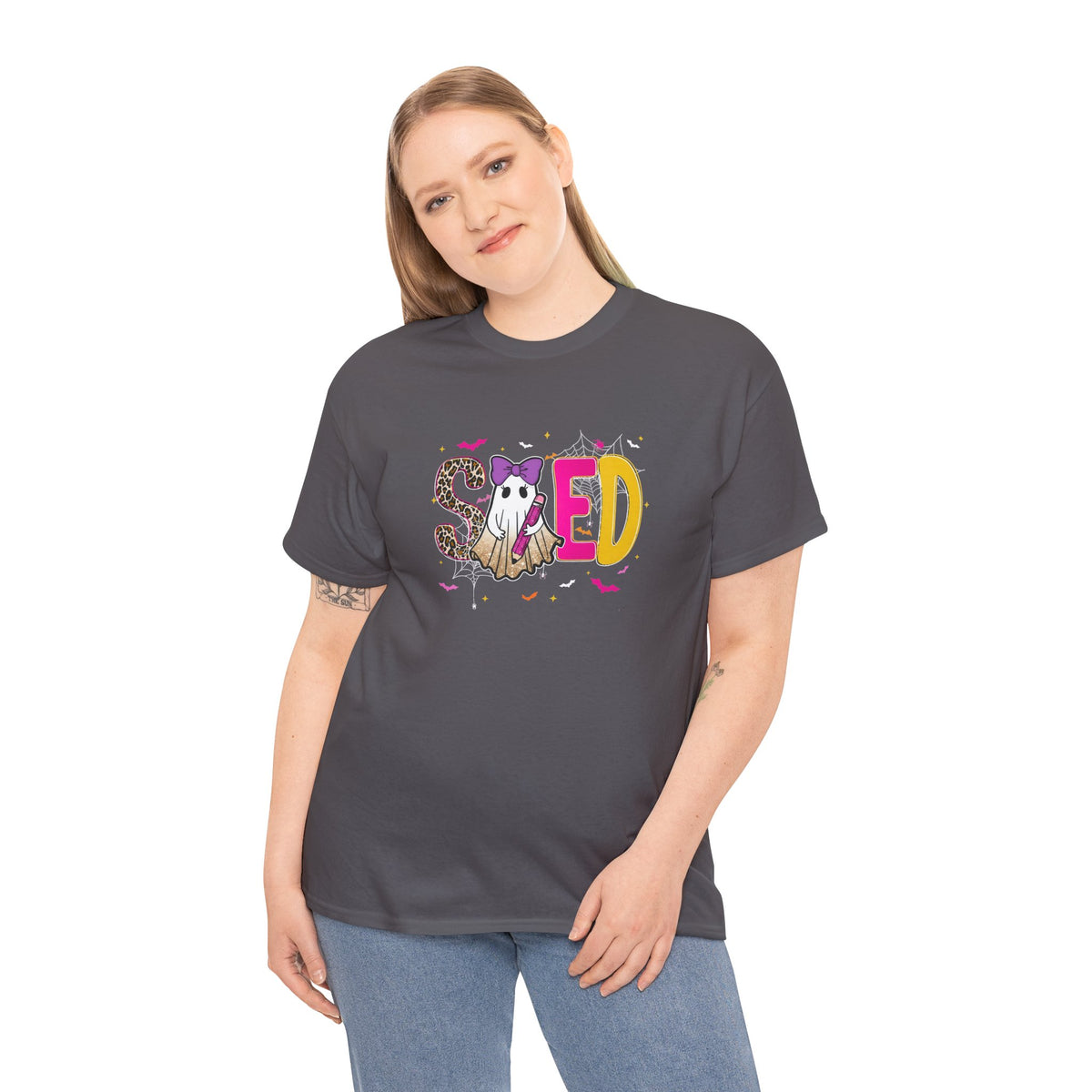 Sped Pastel Ghost Tee — Cute Halloween 'SPED' Graphic T-Shirt