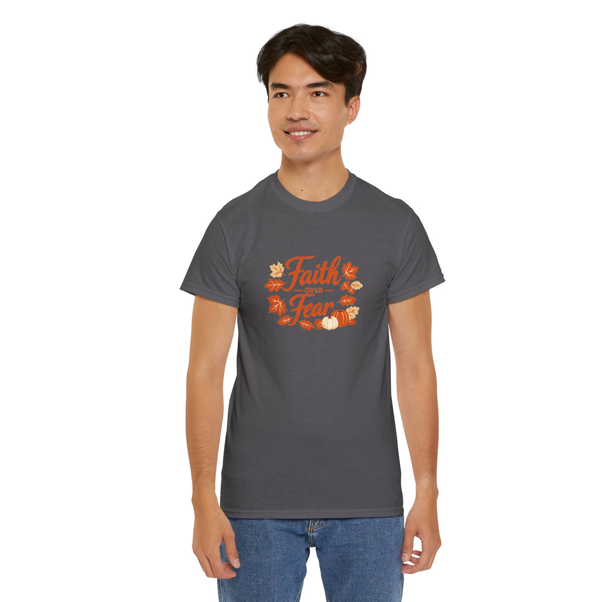 Faith Over Fear Fall Tee — Inspirational Christian Autumn T-Shirt