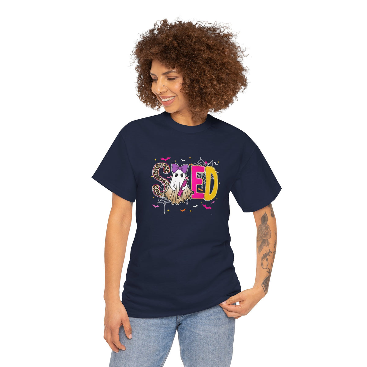 Sped Pastel Ghost Tee — Cute Halloween 'SPED' Graphic T-Shirt