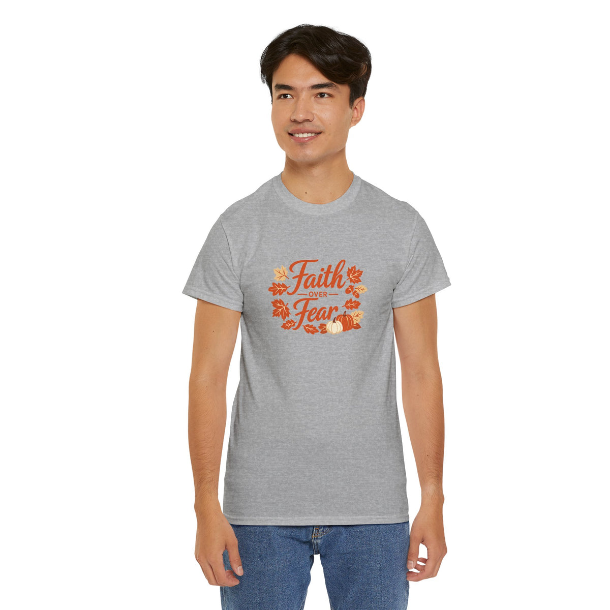 Faith Over Fear Fall Tee — Inspirational Christian Autumn T-Shirt