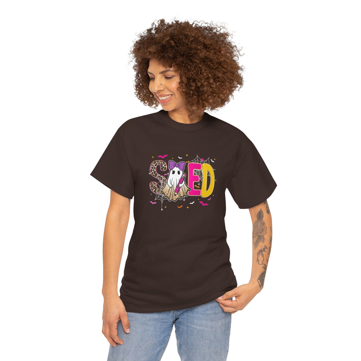 Sped Pastel Ghost Tee — Cute Halloween 'SPED' Graphic T-Shirt